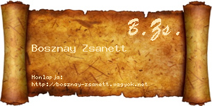Bosznay Zsanett névjegykártya